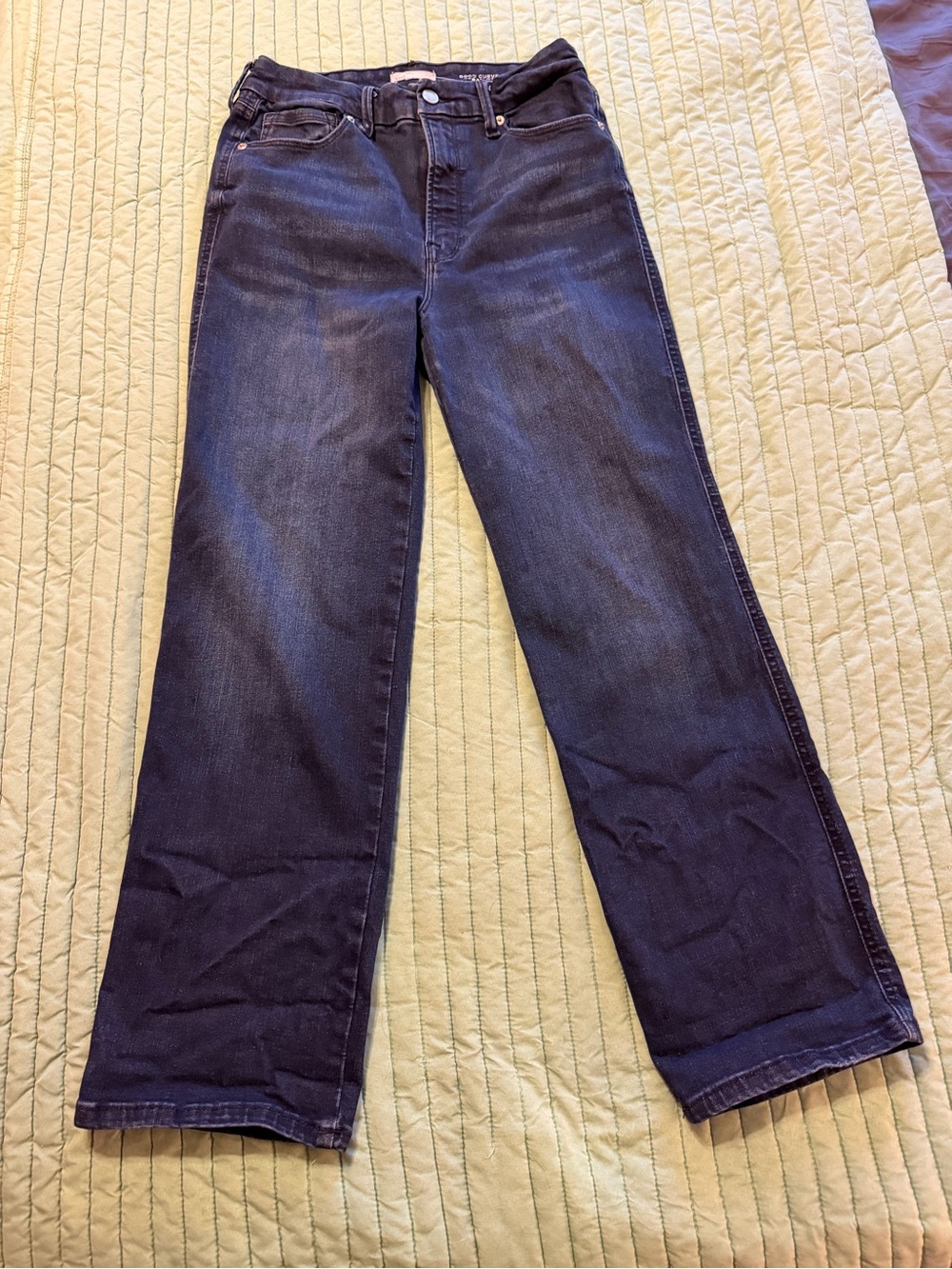 Good American Always Fits Good Curve Straight Jeans- Indigo707 - Picture 2 of 7